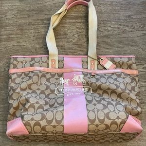 Pink Coach diaper bag